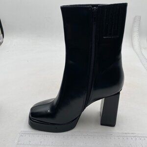 Women High Platform Black Ankle Boots High Chunky Heels Short Booties Black Shoe